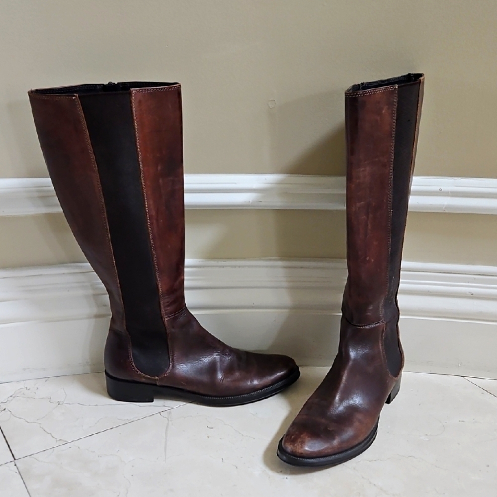 WOMEN'S TREMP BROWN LEATHER RIDING BOOTS SHOES MADE IN ITALY  SZ 8.5 $450